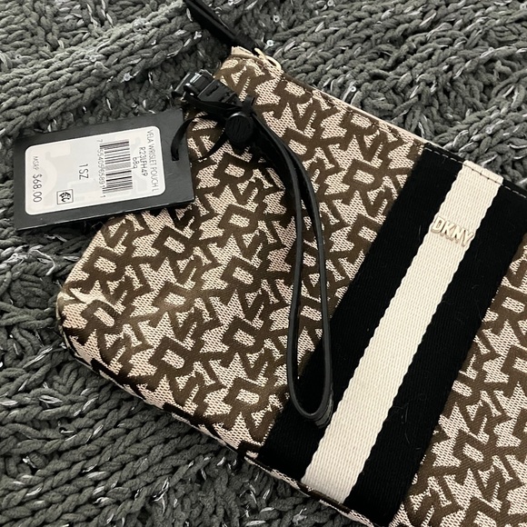 DKNY Monogram Brown and Cream Clutch - Picture 2 of 5